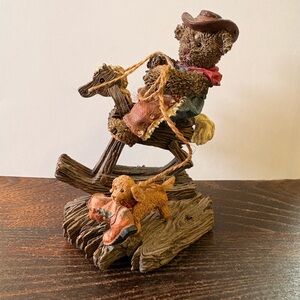 GANZ Cowboy Bear and Dog Sculpture - Brown and Tan